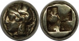Griechische Münzen, IONIA, Phokaia. Circa EL Hekte Circa 478-387 B.C. Athena links, tragen Crested Attic Helm / Quadripartite incuse quadratisch. 2,52...