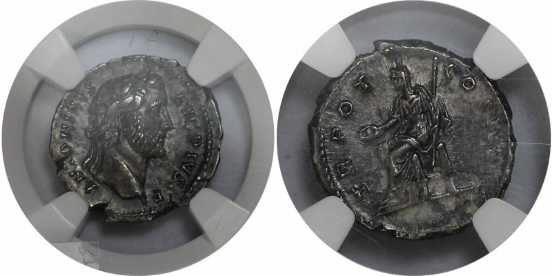 Römische Münzen, MÜNZEN DER RÖMISCHEN KAISERZEIT. Antoninus Pius, AR Denarius (3...