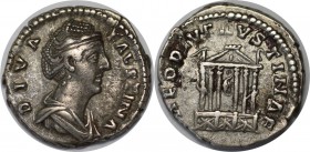 Römische Münzen, MÜNZEN DER RÖMISCHEN KAISERZEIT. Rom. Diva Faustina (Senior). Denarius 140-141 n. Chr, 3.28 gms. Silber. RIC 343. Vorzüglich