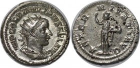 Römische Münzen, MÜNZEN DER RÖMISCHEN KAISERZEIT. ROM. GORDIANUS III. Antoninianus 240-243 n. Chr, 4.11 gms. Silber. RIC 83. Stempelglanz