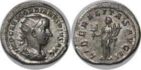 Römische Münzen, MÜNZEN DER RÖMISCHEN KAISERZEIT. ROM. GORDIANUS III. Antoninianus 240 n. Chr, 4.44 gms. Silber. RIC 53. Stempelglanz