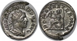 Römische Münzen, MÜNZEN DER RÖMISCHEN KAISERZEIT. ROM. PHILIPPUS I. ARABS. Antoninianus 244-247 n. Chr, 4.08 gms. Silber. RIC 44b. Stempelglanz
