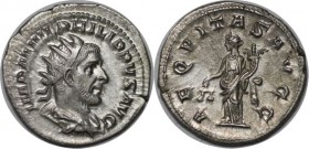 Römische Münzen, MÜNZEN DER RÖMISCHEN KAISERZEIT. ROM. PHILIPPUS I. ARABS. Antoninianus 246 n. Chr, 3.6 gms. Silber. RIC 27b. Stempelglanz