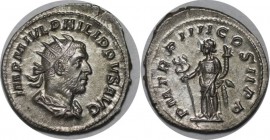 Römische Münzen, MÜNZEN DER RÖMISCHEN KAISERZEIT. ROM. PHILIPPUS I. ARABS. Antoninianus 247 n. Chr, 3.77 gms. Silber. RIC 4. Stempelglanz