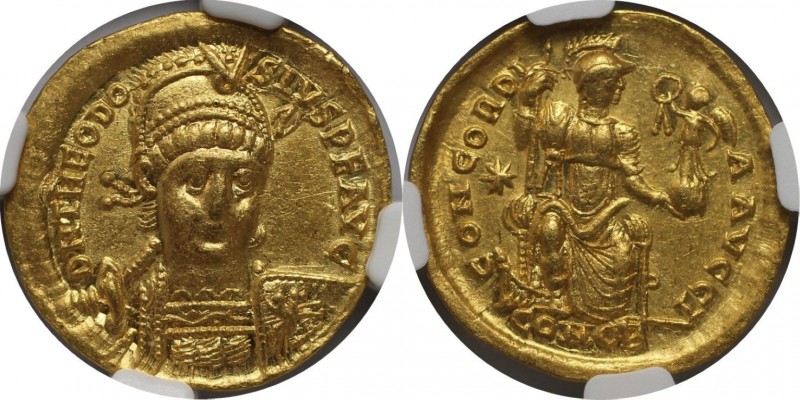 Römische Münzen, MÜNZEN DER RÖMISCHEN KAISERZEIT. Theodosius II., Oströmischer K...