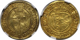 RDR – Habsburg – Österreich, RÖMISCH-DEUTSCHES REICH. Ferdinand I. Dukat 1563, Klagenfurt mint. Gold. Fr-42. NGC AU-58
