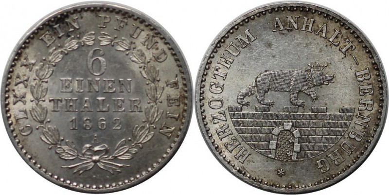Altdeutsche Münzen und Medaillen, ANHALT-BERNBURG. Alexander Carl (1834-1863). 1...