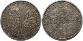 Altdeutsche Münzen und Medaillen, BRANDENBURG IN FRANKEN. Georg und Albrecht 1527-1543. Taler 1541 Schwabach, Silber. Sehr schön-vorzüglich