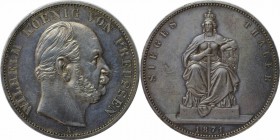 Altdeutsche Münzen und Medaillen, BRANDENBURG IN PREUSSEN. Wilhelm I. (1861-1888). Siegestaler 1871, Silber. Jaeger 99. Thun 272. AKS118. Vorzüglich-s...
