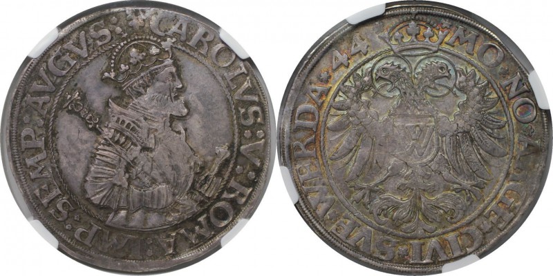 Altdeutsche Münzen und Medaillen, Donauwörth. Karl V (1519-1558). Taler 1544, Si...