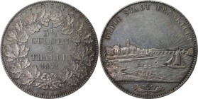 Altdeutsche Münzen und Medaillen, FRANKFURT. Freie Stadt Frankfurt. Vereinsdoppeltaler 1841, Stadtansicht. AKS 3. Silber. Fast Stempelglanz