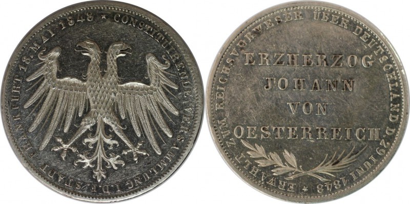 Altdeutsche Münzen und Medaillen, FRANKFURT-STADT. Erzherzog Johann von Österrei...