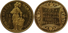 Altdeutsche Münzen und Medaillen, HAMBURG. Dukat 1863, eingeritztes F, Gold. Friedb. 1142. Vorzüglich-stempelglanz. Berieben. Kratzer