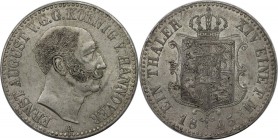 Altdeutsche Münzen und Medaillen, HANNOVER. Ernst August (1837-1851). Taler 1845, Vs: kopf n.r. / Rs: Gekrontes Wappen mit geraden Kanten. Silber. KM ...