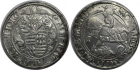 Altdeutsche Münzen und Medaillen, MANSFELD-EIGENTLICHE HINTERORT-LINIE. Albrecht VII., Philipp II. und Johann Georg I., 1541 - 1546. Taler 1542. Halbm...