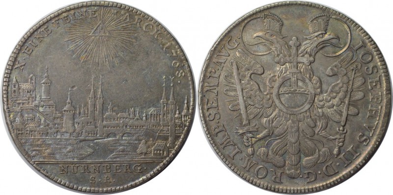Altdeutsche Münzen und Medaillen, NÜRNBERG. Joseph II (1765-1790). Stadtansicht....