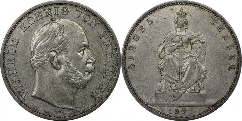 Altdeutsche Münzen und Medaillen, PREUßEN. Wilhelm I (1861-1888). Siegestaler 18...