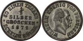 Altdeutsche Münzen und Medaillen, PREUßEN. 1/2 Silber Groschen 1872 A, Silber. Vorzüglich-Stempelglanz