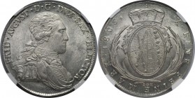 Altdeutsche Münzen und Medaillen, SACHSEN. Friedrich August III. Taler 1806 SGH, Dresden. Silber. Dav. 2701. KM 1027.2. NGC MS-65