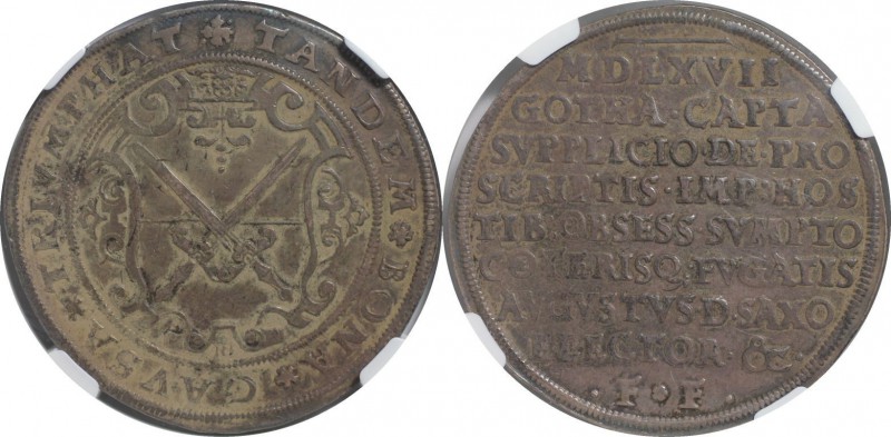 Altdeutsche Münzen und Medaillen, SACHSEN - ALBERTINE. August (1553-1586). 1 Tal...