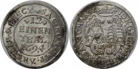 Altdeutsche Münzen und Medaillen, SACHSEN - ALBERTINE. Johann Georg IV. (1691-1694). 1/12 Taler 1694 EPH, Leipzig. Silber. Slg. Merseburger 1346 Kohl ...