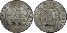 Altdeutsche Münzen und Medaillen, SACHSEN - ALBERTINE. Friedrich August II. (1733-1763). 1/24 Taler 1756, Silber. Vorzüglich-stempelglanz. Randfehler...