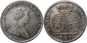 Altdeutsche Münzen und Medaillen, SACHSEN - ALBERTINE. Friedrich August III. (1763-1806). 2/3 Taler 1766 EDC, Silber. Buck 124b. Sehr schön. Leichte K...