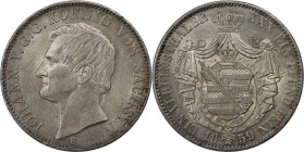 Altdeutsche Münzen und Medaillen, SACHSEN - ALBERTINE. Johann (1854-1873). Vereinstaler 1859 F mit gewölbtem Wappenschild, Silber. J.107, Thun 339, AK...