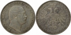 Altdeutsche Münzen und Medaillen, SCHWARZBURG-RUDOLSTADT. Friedrich Gunther (1807-1867). Taler 1863, Vs: kopf n.r. / Rev: Gekronter Doppeladler. Silbe...