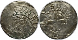 Altdeutsche Münzen und Medaillen, WORMS, KÖNIGLICHE MÜNZSTÄTTE. Heinrich III., 1039-1056. Denar, Gekrönter, bärtiger Kopf v. v.//Kreuz, eine Kugel in ...