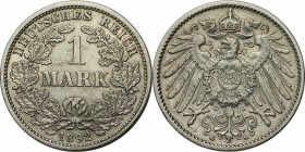 Deutsche Münzen und Medaillen ab 1871, REICHSKLEINMÜNZEN. 1 Mark 1892 G, Selten.Silber. Jaeger 17. Sehr schön.