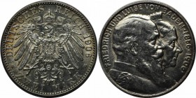 Deutsche Münzen und Medaillen ab 1871, REICHSSILBERMÜNZEN, Baden, Friedrich I (1852-1907). 2 Mark 1906 G, Silber. Jaeger 34. Vorzüglich. Kl.Kratzer....