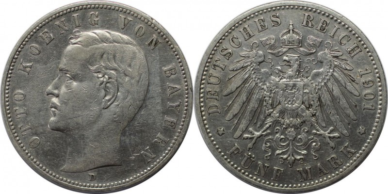 Deutsche Münzen und Medaillen ab 1871, REICHSSILBERMÜNZEN, Bayern, Otto (1886-19...