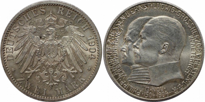 Deutsche Münzen und Medaillen ab 1871, REICHSSILBERMÜNZEN, Hessen, Ernst Ludwig ...