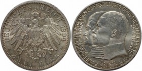 Deutsche Münzen und Medaillen ab 1871, REICHSSILBERMÜNZEN, Hessen, Ernst Ludwig (1892-1918) zum 400. Geburtstag. 2 Mark 1904, Silber. Jaeger 74. Vorzü...