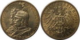 Deutsche Münzen und Medaillen ab 1871, REICHSSILBERMÜNZEN, Preußen, Wilhelm II (1888-1918). 2 Mark 1901 A, Silber. Jaeger 105. Vorzüglich