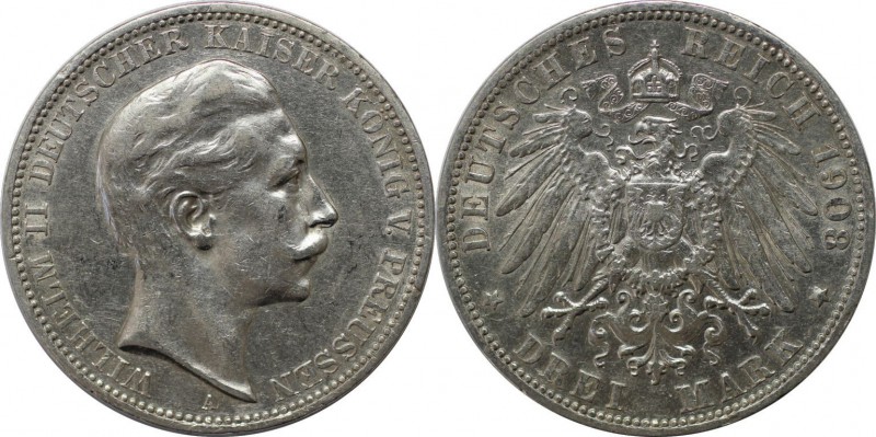 Deutsche Münzen und Medaillen ab 1871, REICHSSILBERMÜNZEN, Preußen, Wilhelm II (...
