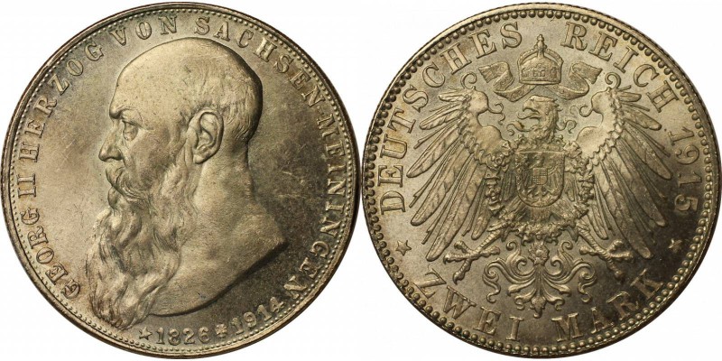 Deutsche Münzen und Medaillen ab 1871, REICHSSILBERMÜNZEN, Sachsen-Meiningen. He...