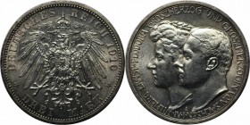 Deutsche Münzen und Medaillen ab 1871, REICHSSILBERMÜNZEN, Sachsen-Weimar-Eisenach, Wilhelm Ernst (1901-1918). 3 Mark 1910 A, Silber. Jaeger 162. Vorz...