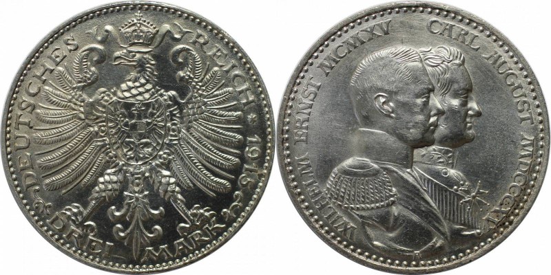 Deutsche Münzen und Medaillen ab 1871, REICHSSILBERMÜNZEN, Sachsen-Weimar-Eisena...