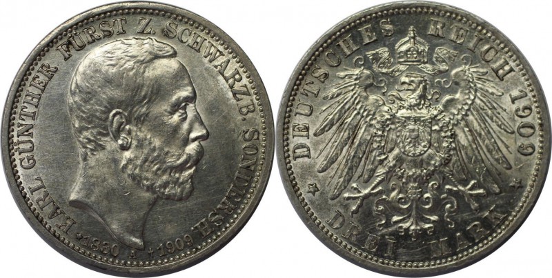 Deutsche Münzen und Medaillen ab 1871, REICHSSILBERMÜNZEN, Schwarzburg-Sondersha...
