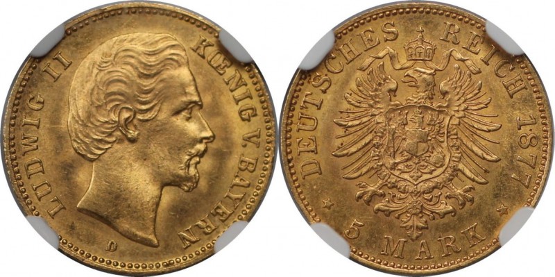 Deutsche Münzen und Medaillen ab 1871, REICHSGOLDMÜNZEN, Bayern, Ludwig II (1864...