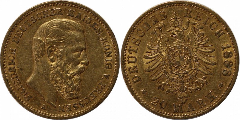 Deutsche Münzen und Medaillen ab 1871, REICHSGOLDMÜNZEN. Preussen, Friedrich III...