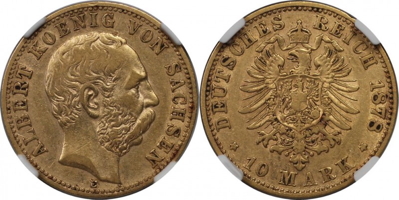 Deutsche Münzen und Medaillen ab 1871, REICHSGOLDMÜNZEN, Sachsen, Albert (1873-1...