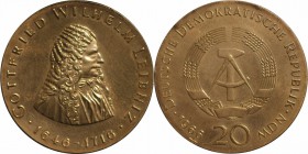 Deutsche Münzen und Medaillen ab 1945, Deutsche Demokratische Republik bis 1990. Zum 250. Todestag von Gottfried Wilhelm Leibniz. 20 Mark 1966 A, Silb...