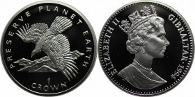 Europäische Münzen und Medaillen, Gibraltar. Preserve Planet Earth. 1 Krona 1994, Silber. 0.84OZ. KM 241a . Polierte Platte.