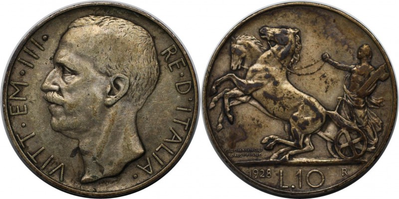 Europäische Münzen und Medaillen, Italien / Italy. Victor Emanuel III. 10 Lire 1...