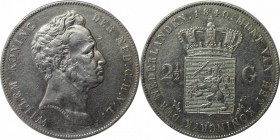 Europäische Münzen und Medaillen, Niederlande / Netherlands. Wilhelm I. (1815-1840). 2-1/2 Gulden 1840. KM 67. Sehr schön, Randfehler, kl. Kratzer, se...