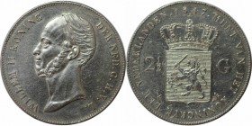 Europäische Münzen und Medaillen, Niederlande / Netherlands. Wilhelm II. (1840-1849). 2-1/2 Gulden 1847, Silber. KM 69. Sehr schön-vorzüglich, Randfeh...