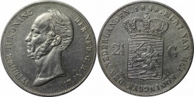 Europäische Münzen und Medaillen, Niederlande / Netherlands. Wilhelm II (1840-1849). 2-1/2 Gulden 1848, Silber. KM 69. Sehr schön-vorzüglich, etwas ge...